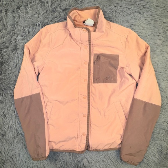 The North Face Womens Small Rose Pink Snap-Front Mountain Sweatshirt Jacket Coat - Picture 11 of 12